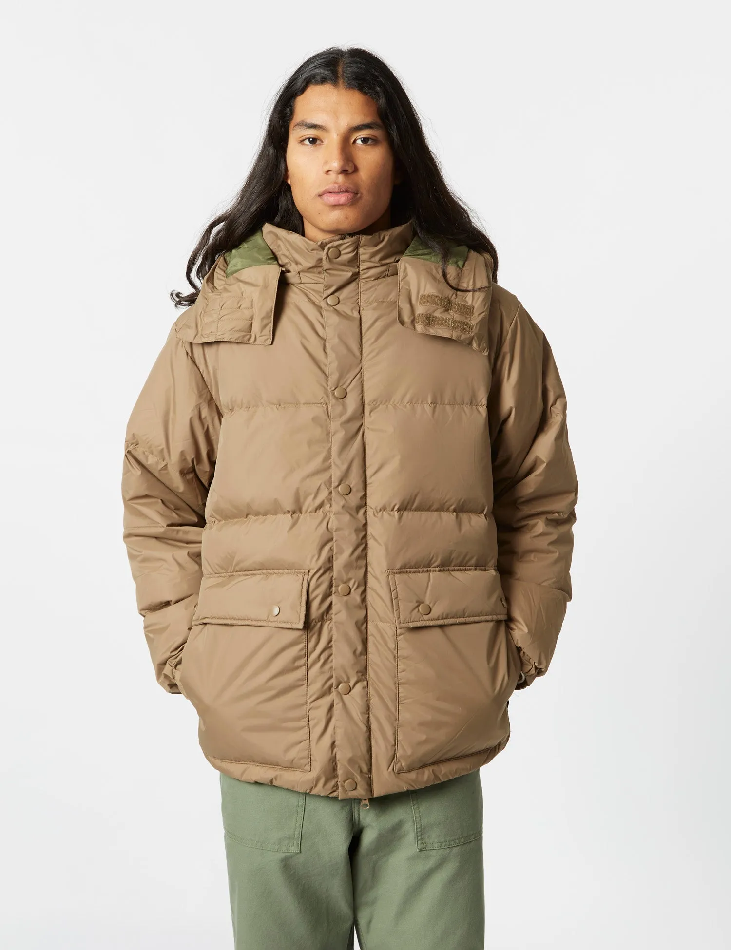 Editors Choice Stan Ray Down Jacket (Removable Hood) - Dusk Khaki  Limited Availability!
