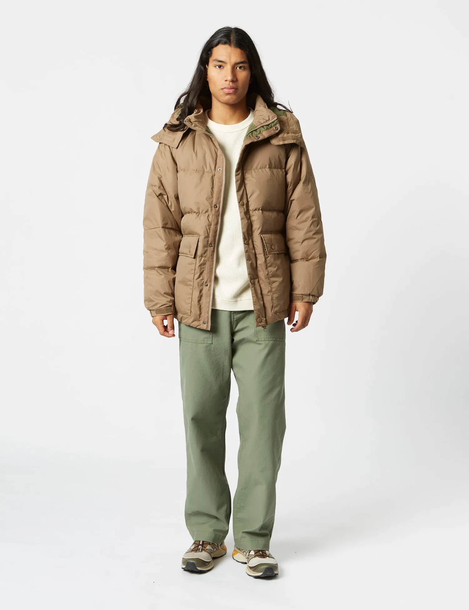 Editors Choice Stan Ray Down Jacket (Removable Hood) - Dusk Khaki  Limited Availability!