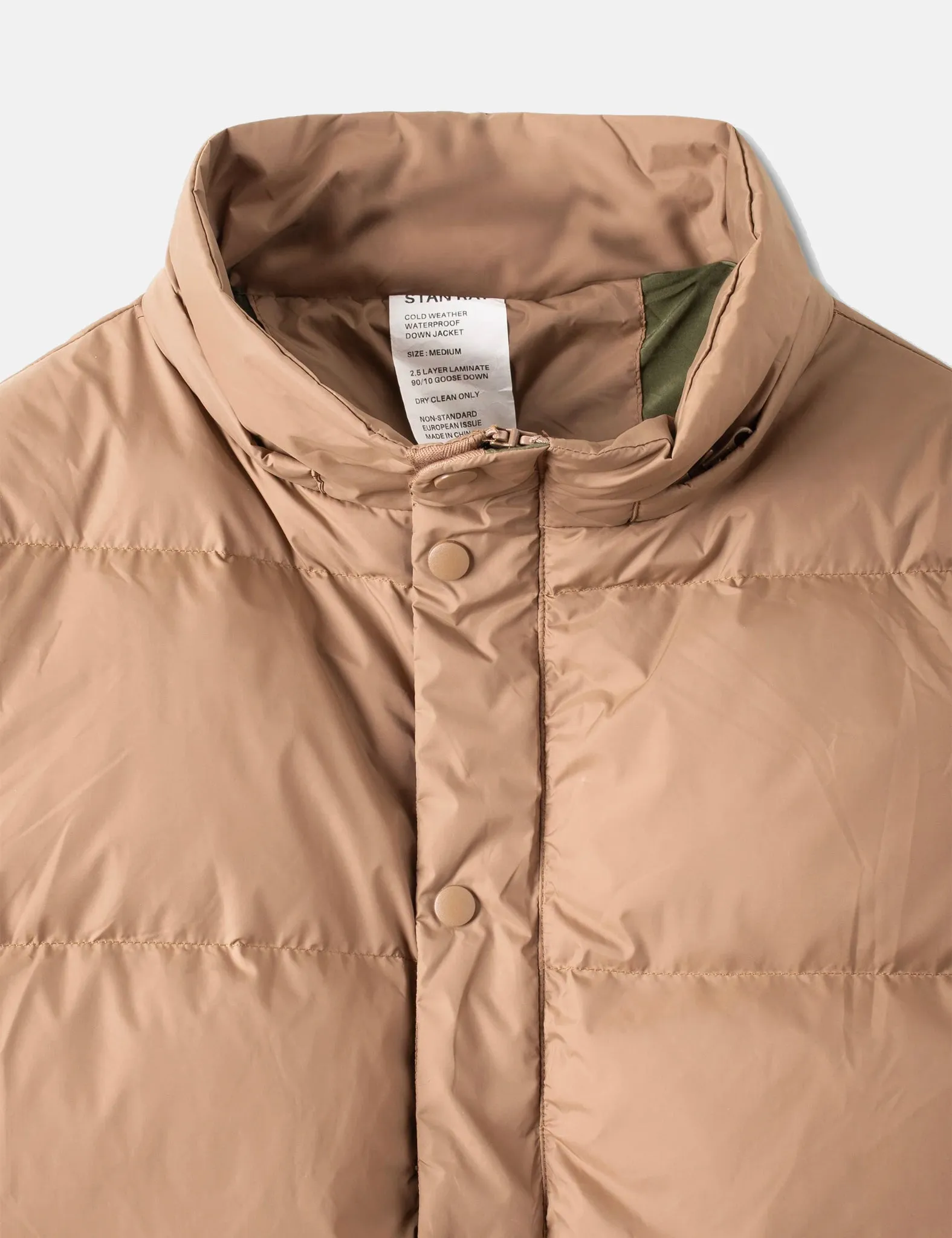 Editors Choice Stan Ray Down Jacket (Removable Hood) - Dusk Khaki  Limited Availability!