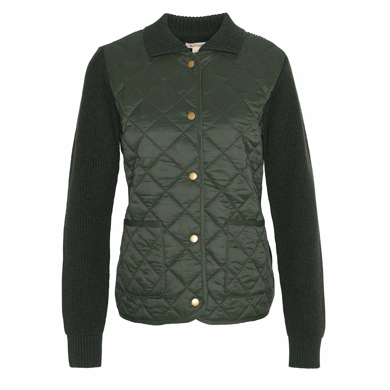 Editors Pick Barbour Womens Moors Knitted Cardigan Olive  Last Chance!