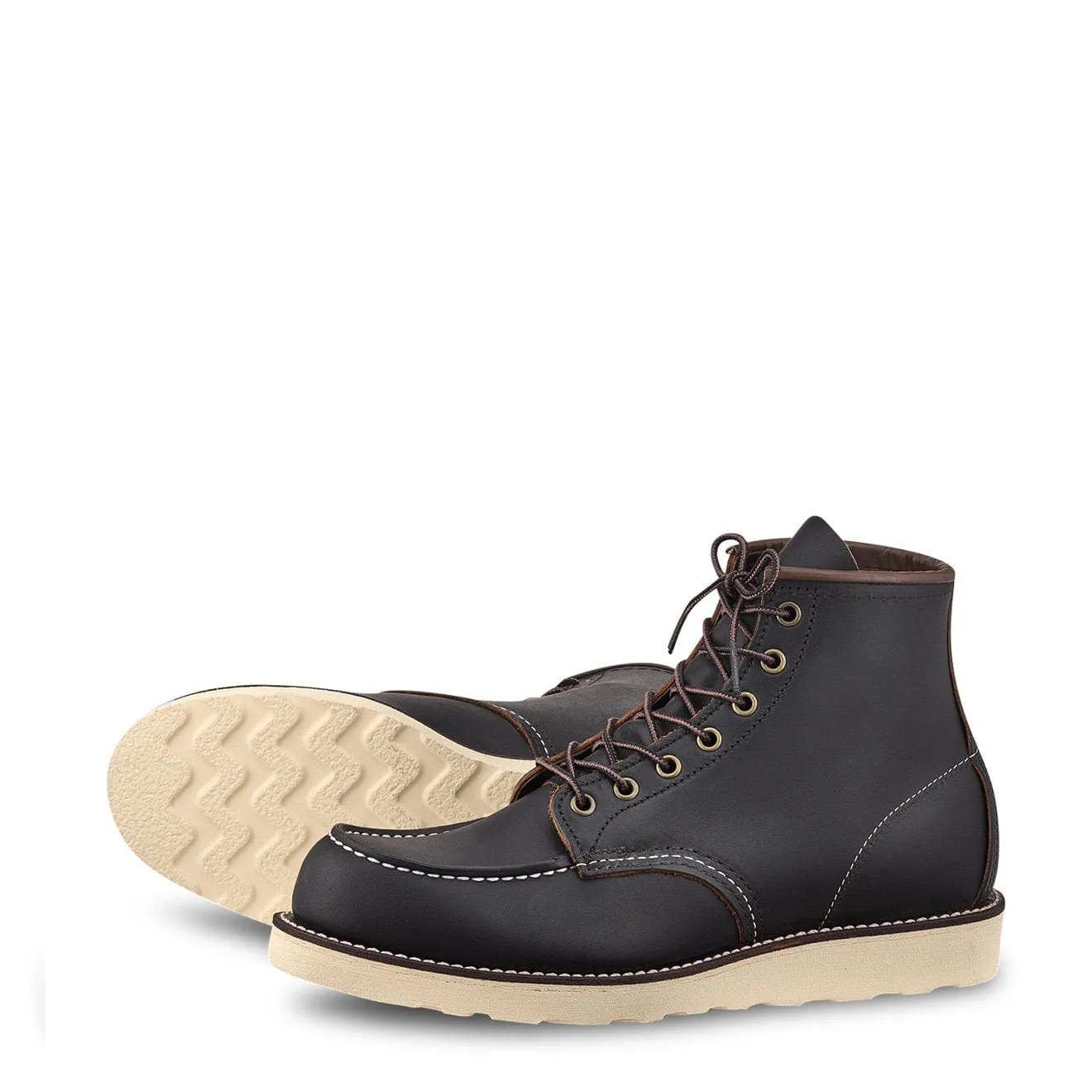 Editors Pick Red Wing 6-inch Classic Moc Boot Black Prairie  Last Few Pieces!
