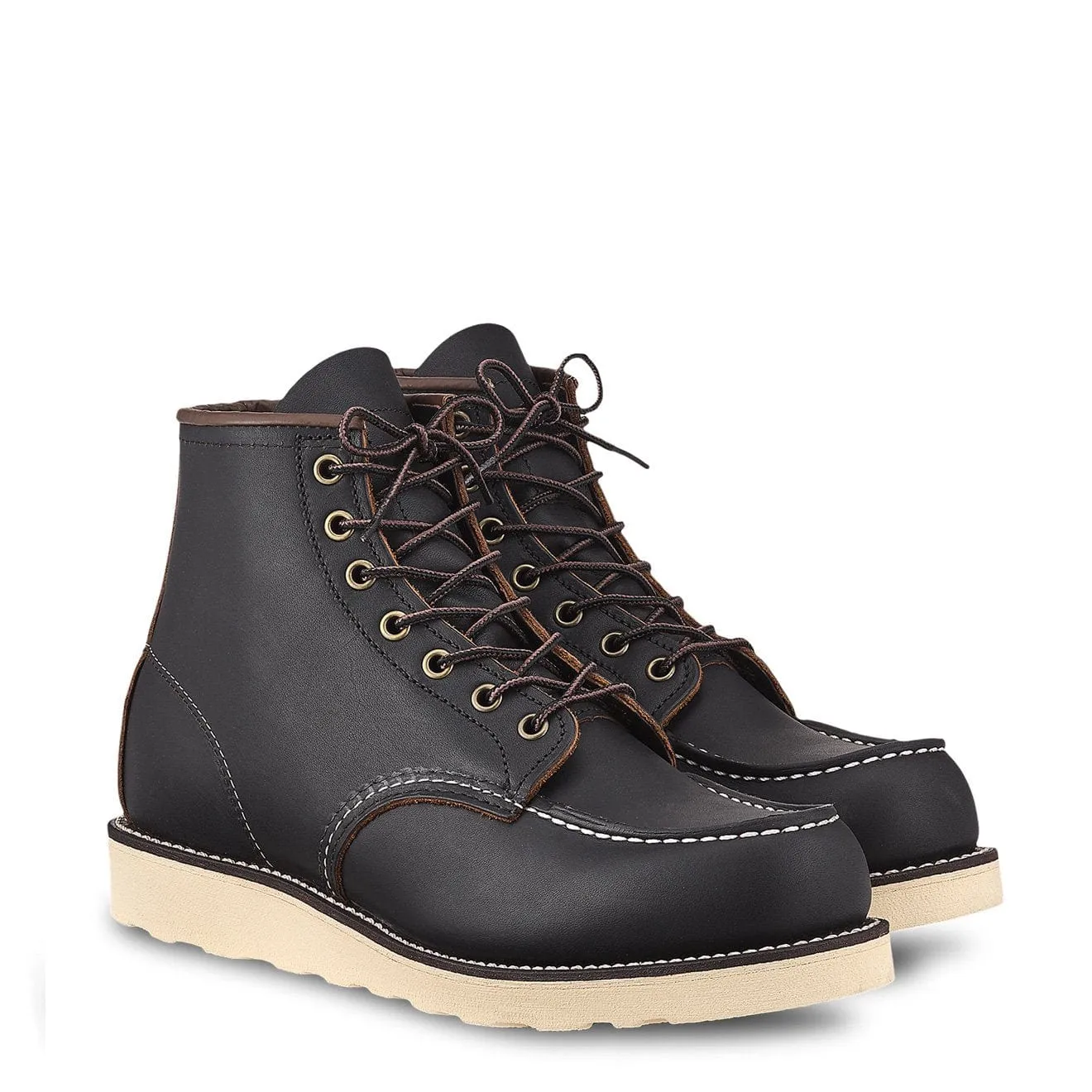 Editors Pick Red Wing 6-inch Classic Moc Boot Black Prairie  Last Few Pieces!