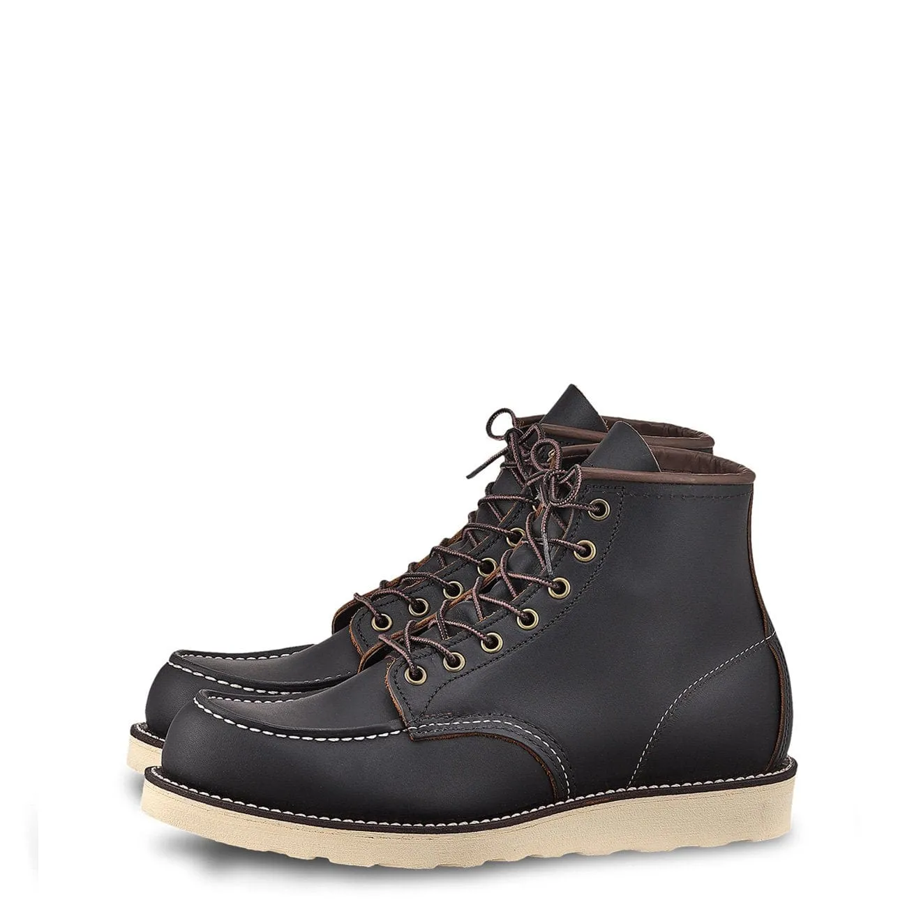 Editors Pick Red Wing 6-inch Classic Moc Boot Black Prairie  Last Few Pieces!