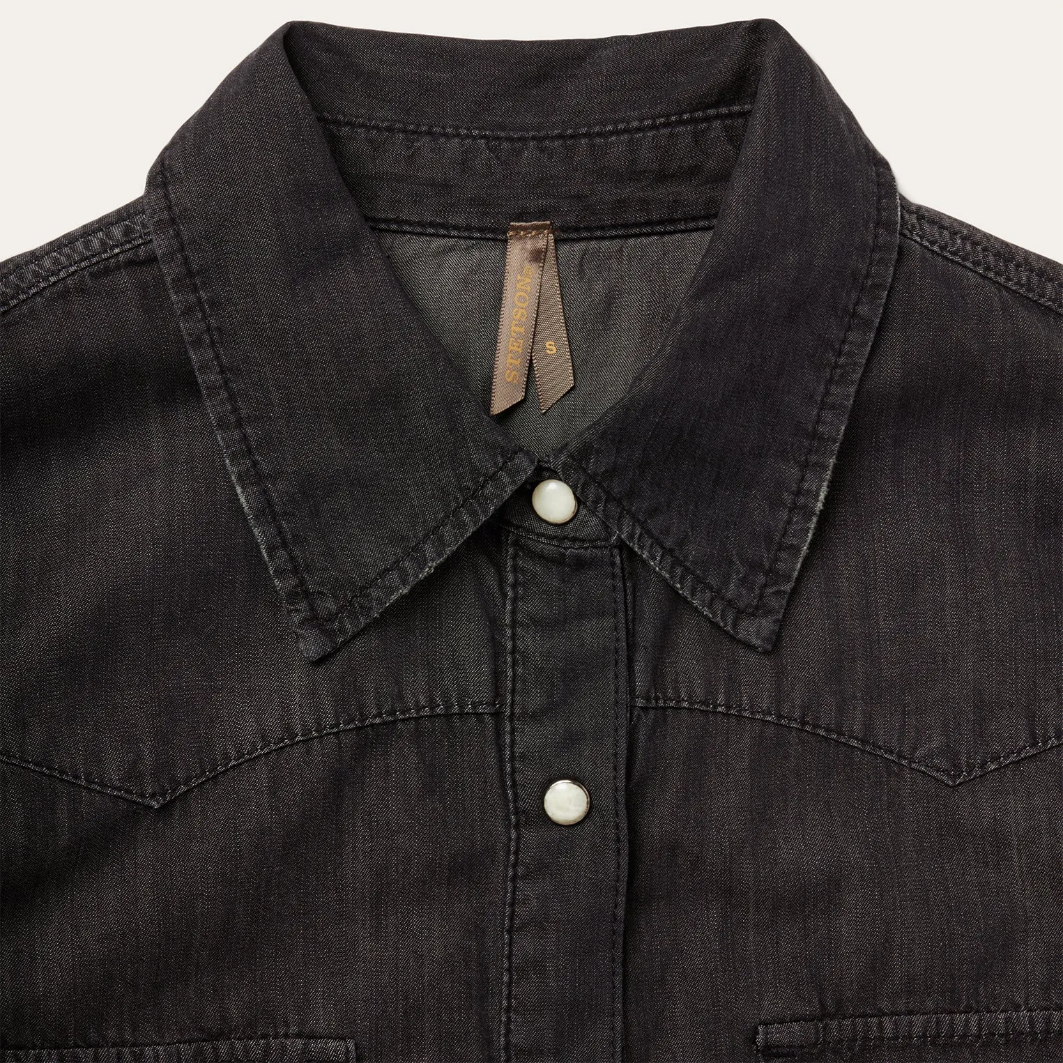 Embroidered Black Denim Shirt -STETSON