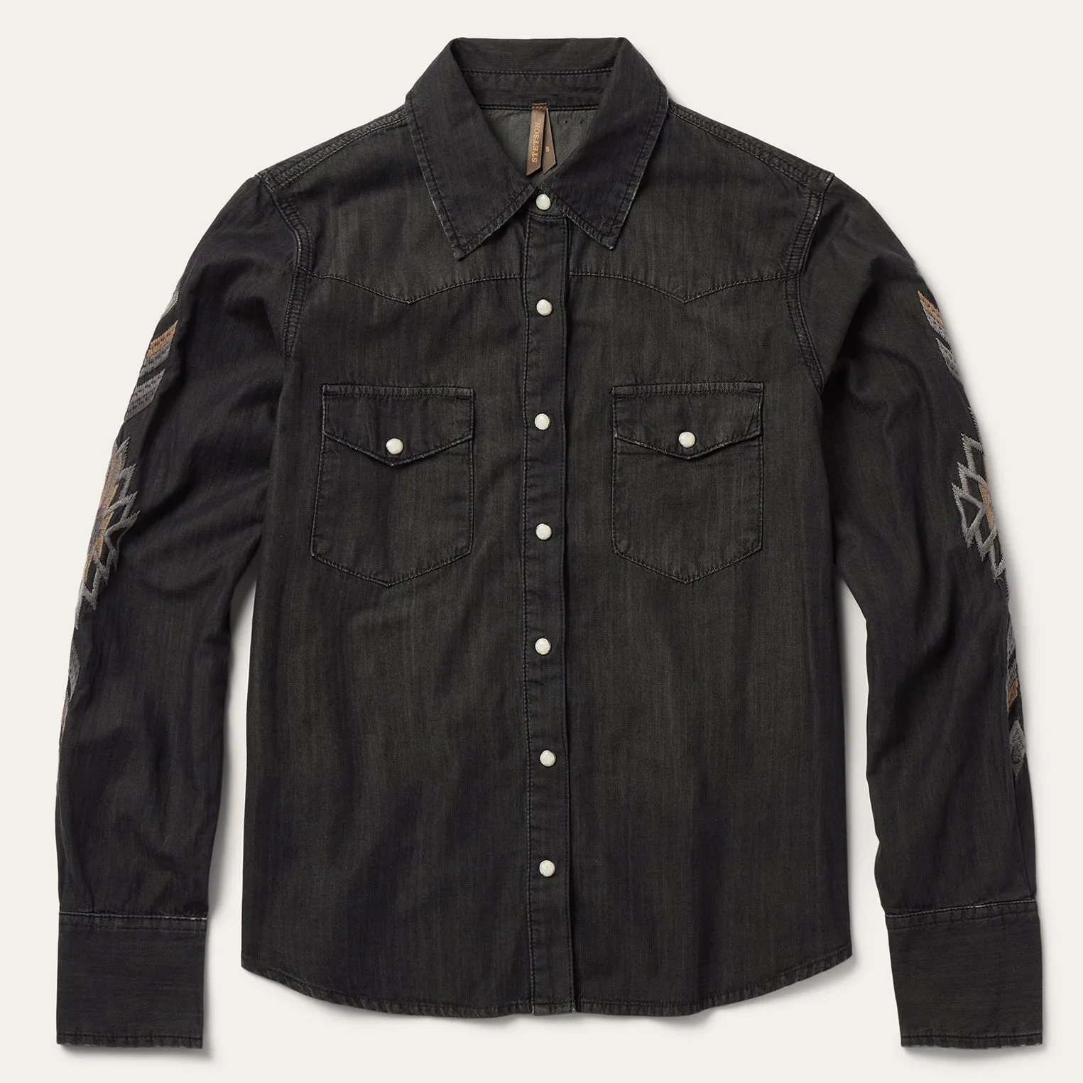 Embroidered Black Denim Shirt -STETSON