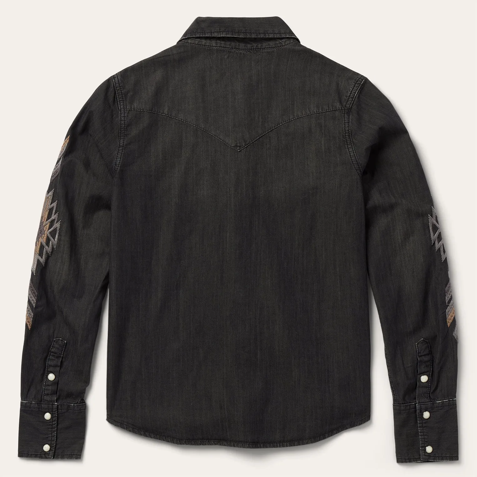 Embroidered Black Denim Shirt -STETSON
