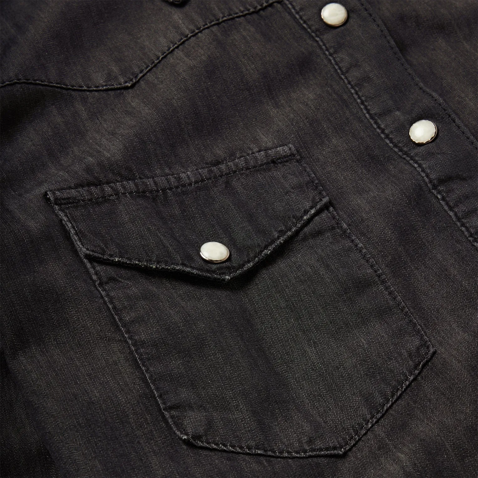 Embroidered Black Denim Shirt -STETSON