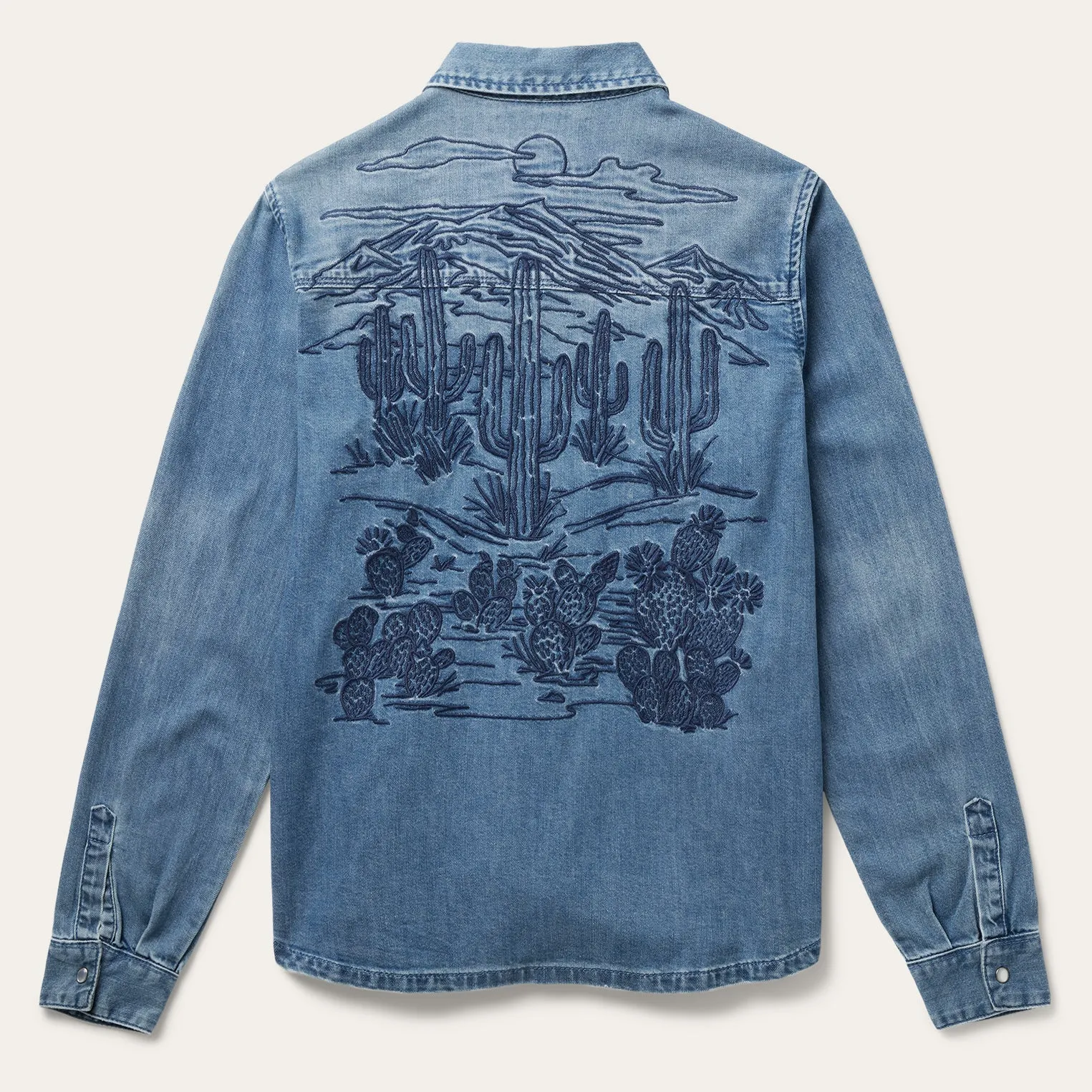 Embroidered Boyfriend Fit Denim Shirt -STETSON