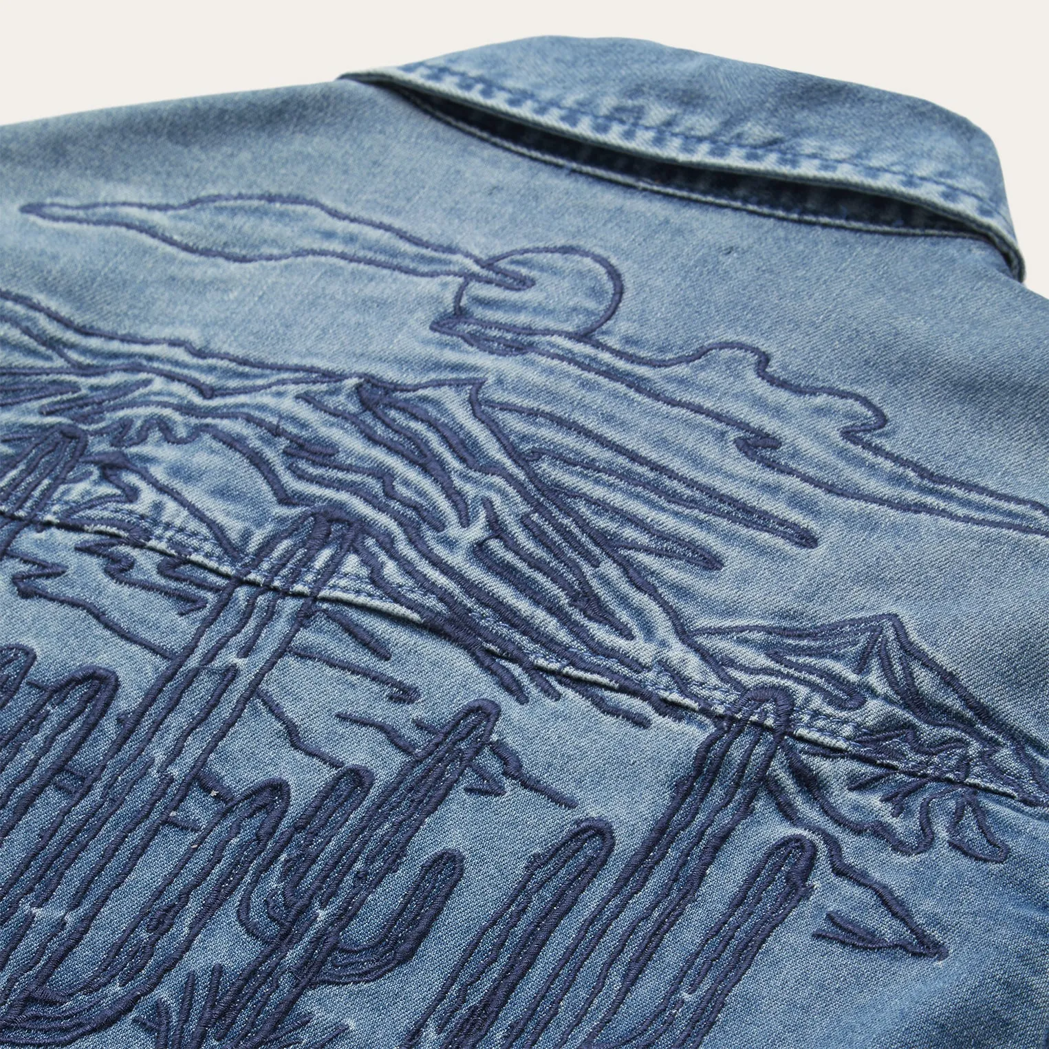 Embroidered Boyfriend Fit Denim Shirt -STETSON