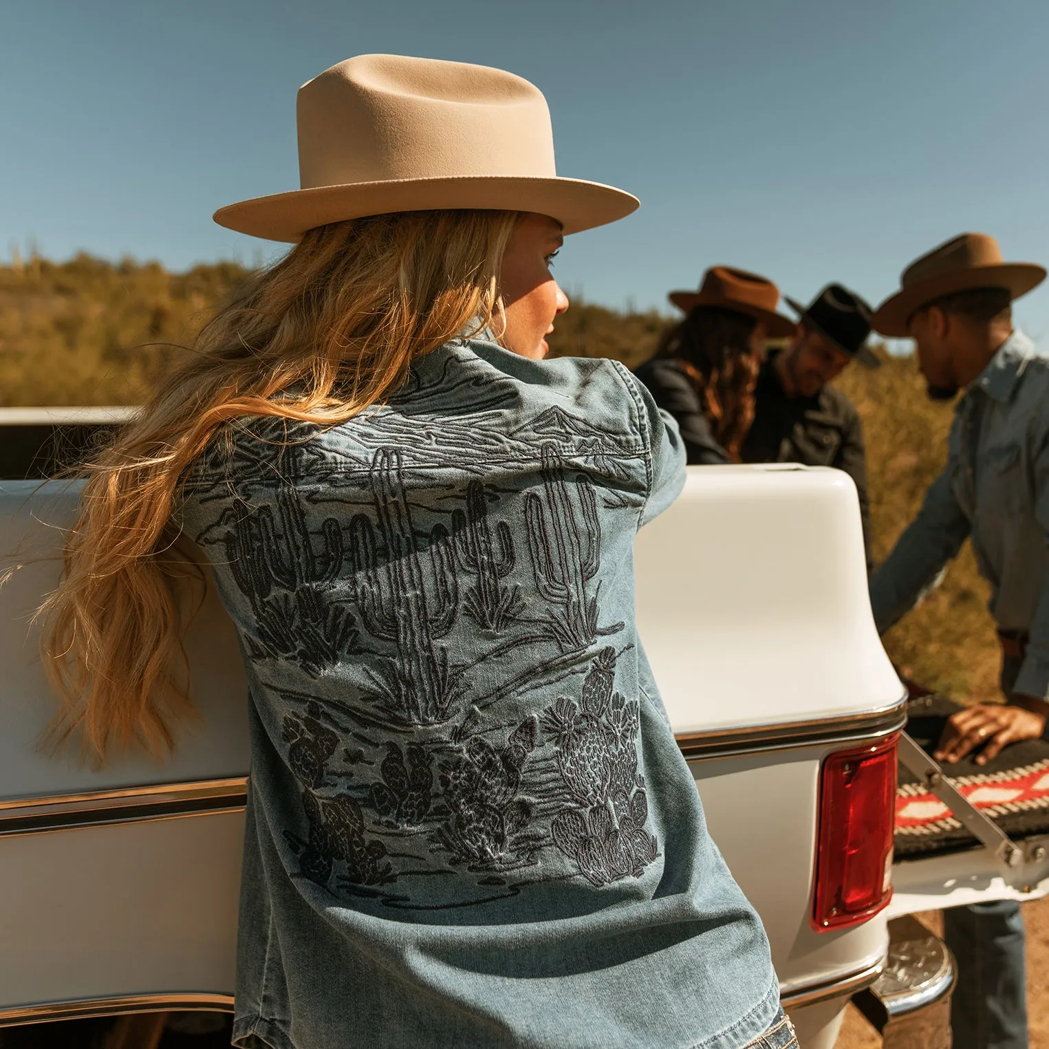 Embroidered Boyfriend Fit Denim Shirt -STETSON