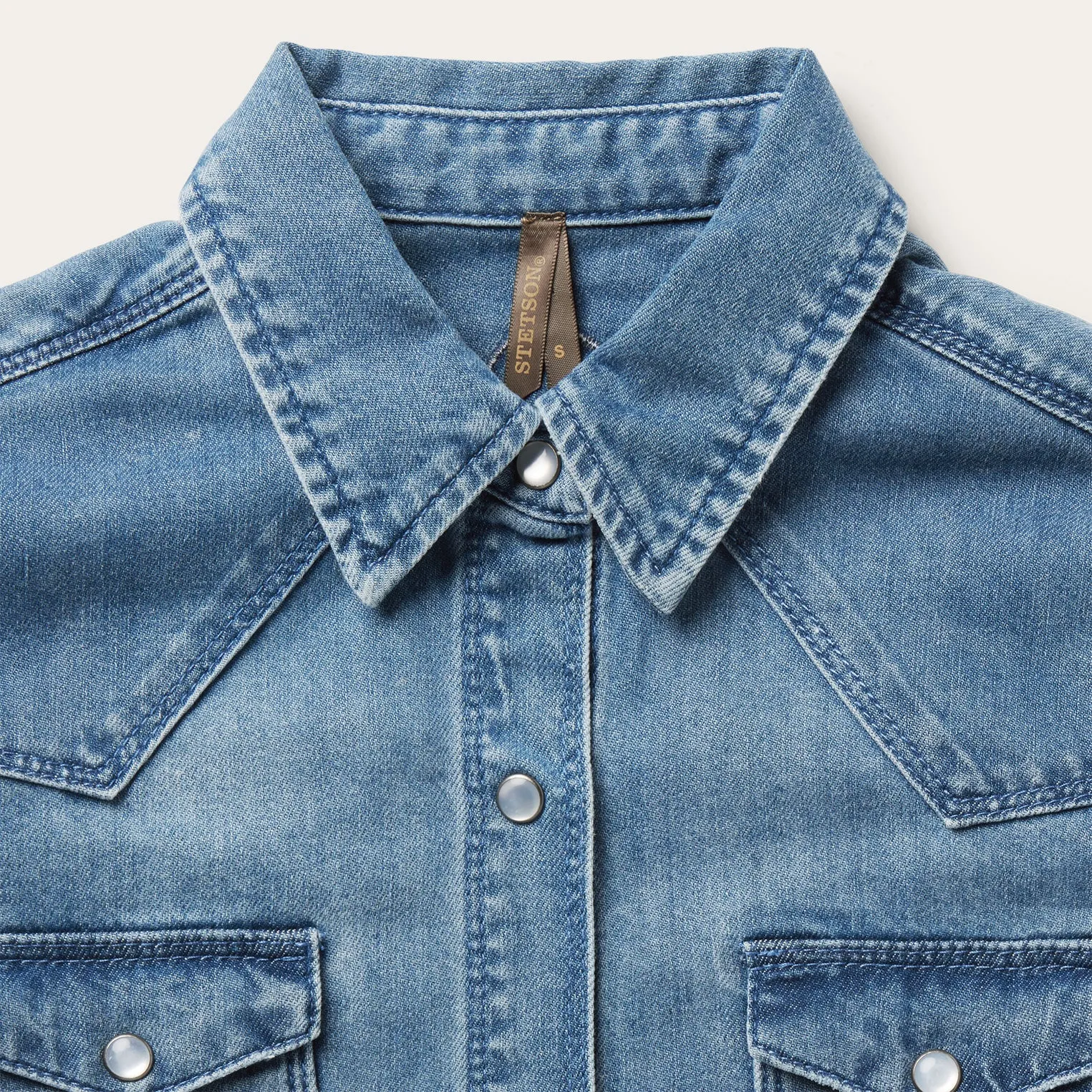 Embroidered Boyfriend Fit Denim Shirt -STETSON