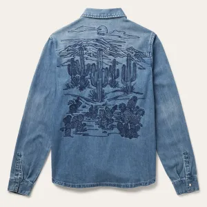 Embroidered Boyfriend Fit Denim Shirt -STETSON
