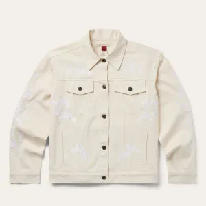 Embroidered Cream Denim Jacket -STETSON