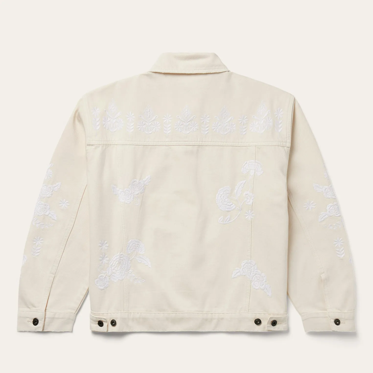 Embroidered Cream Denim Jacket -STETSON