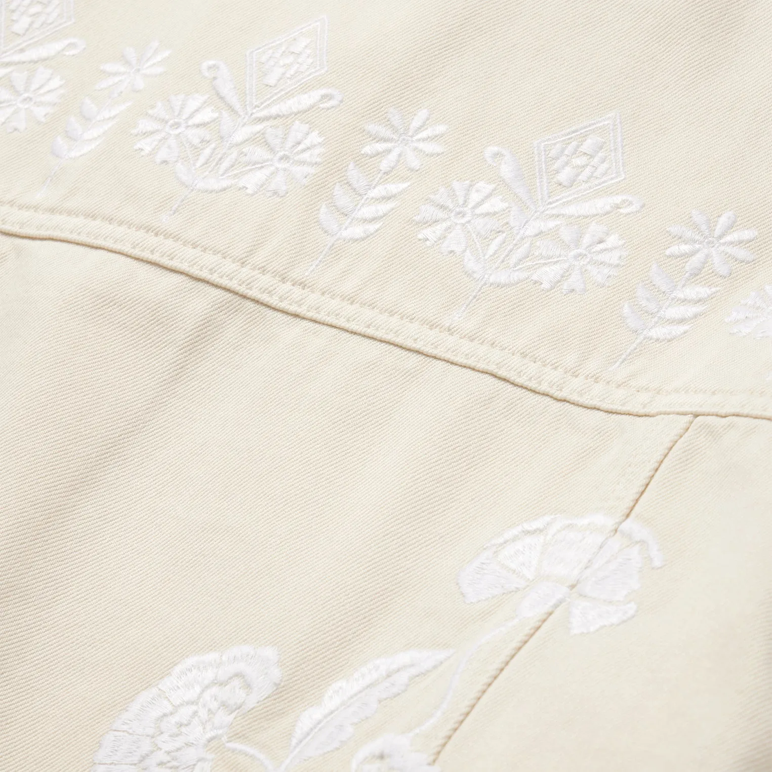 Embroidered Cream Denim Jacket -STETSON