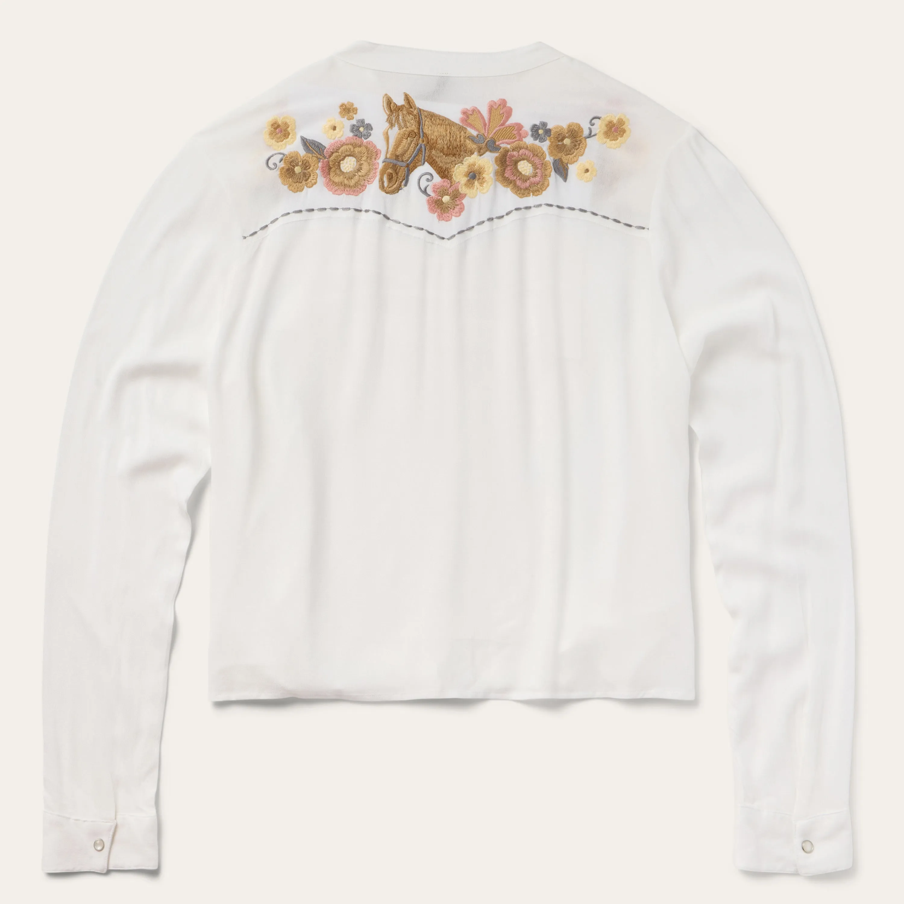 Embroidered Crepe Shirt -STETSON