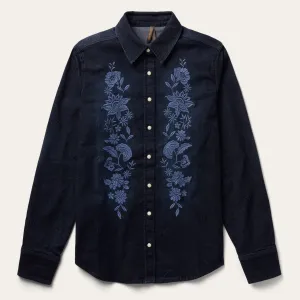 Embroidered Dark Denim Snap Front Shirt -STETSON