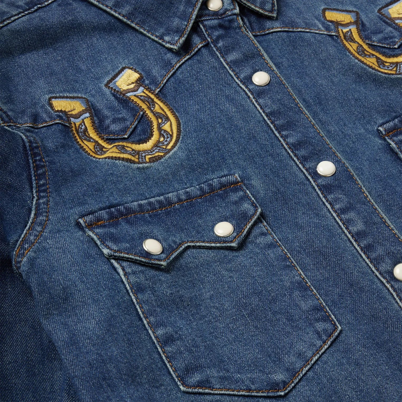 Embroidered Dark Denim Western Shirt -STETSON