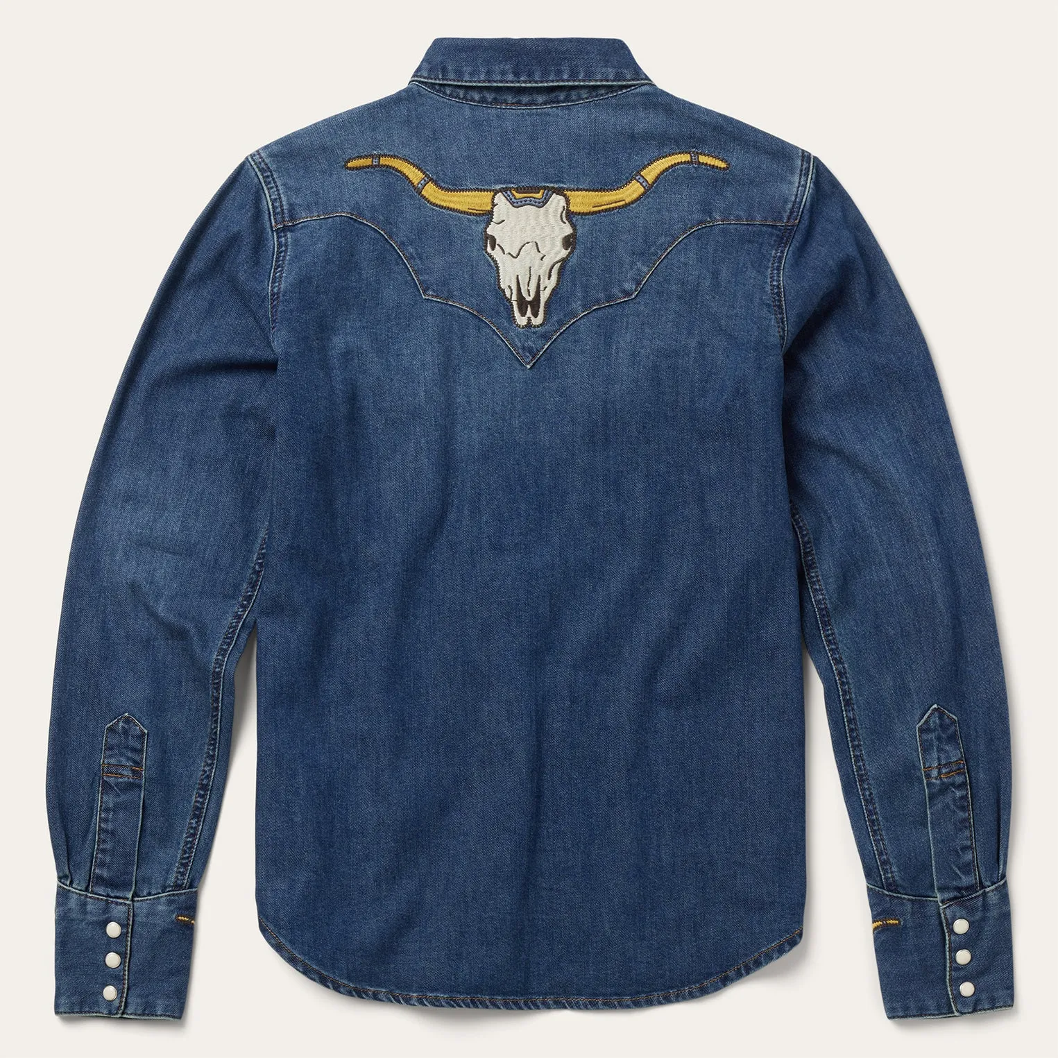 Embroidered Dark Denim Western Shirt -STETSON