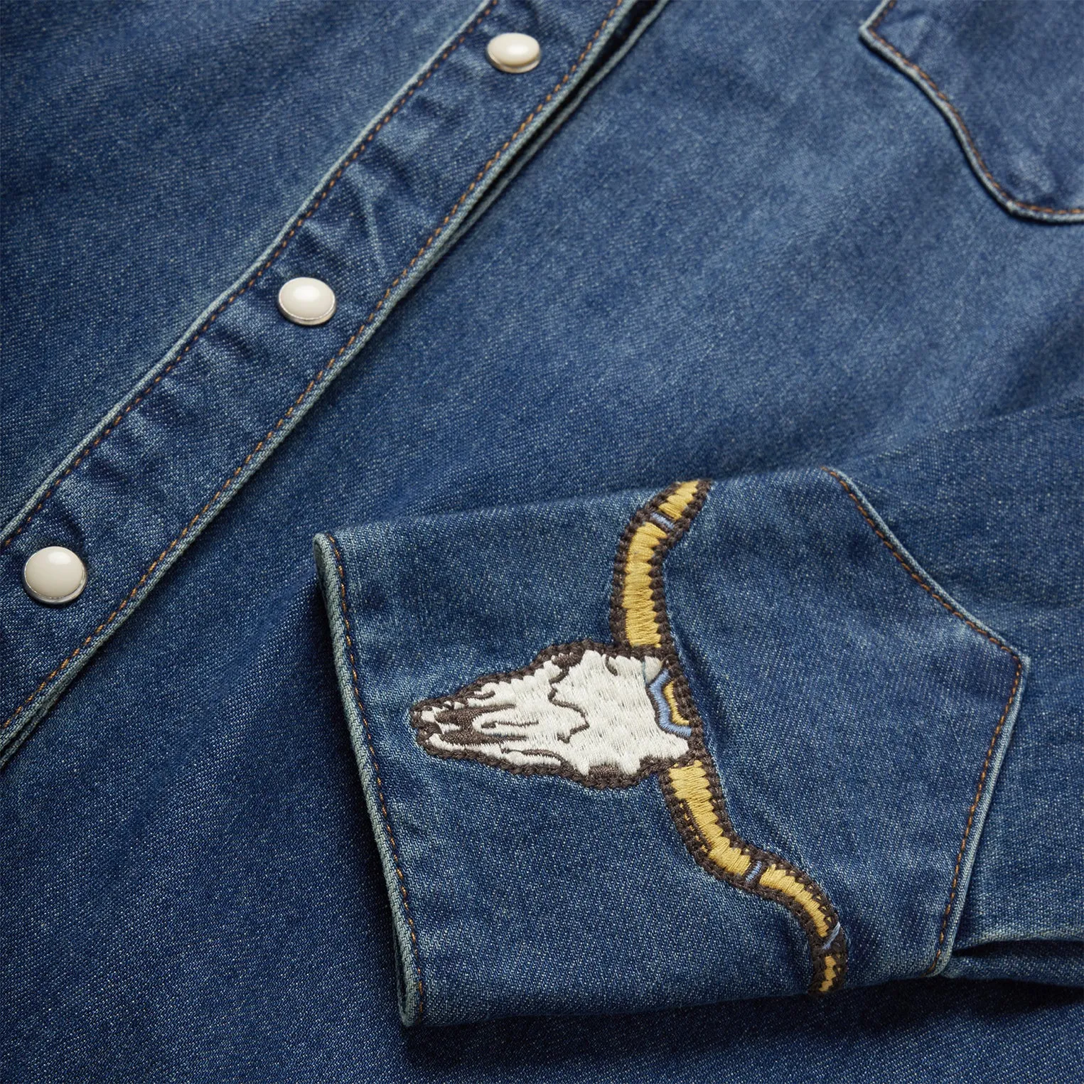 Embroidered Dark Denim Western Shirt -STETSON