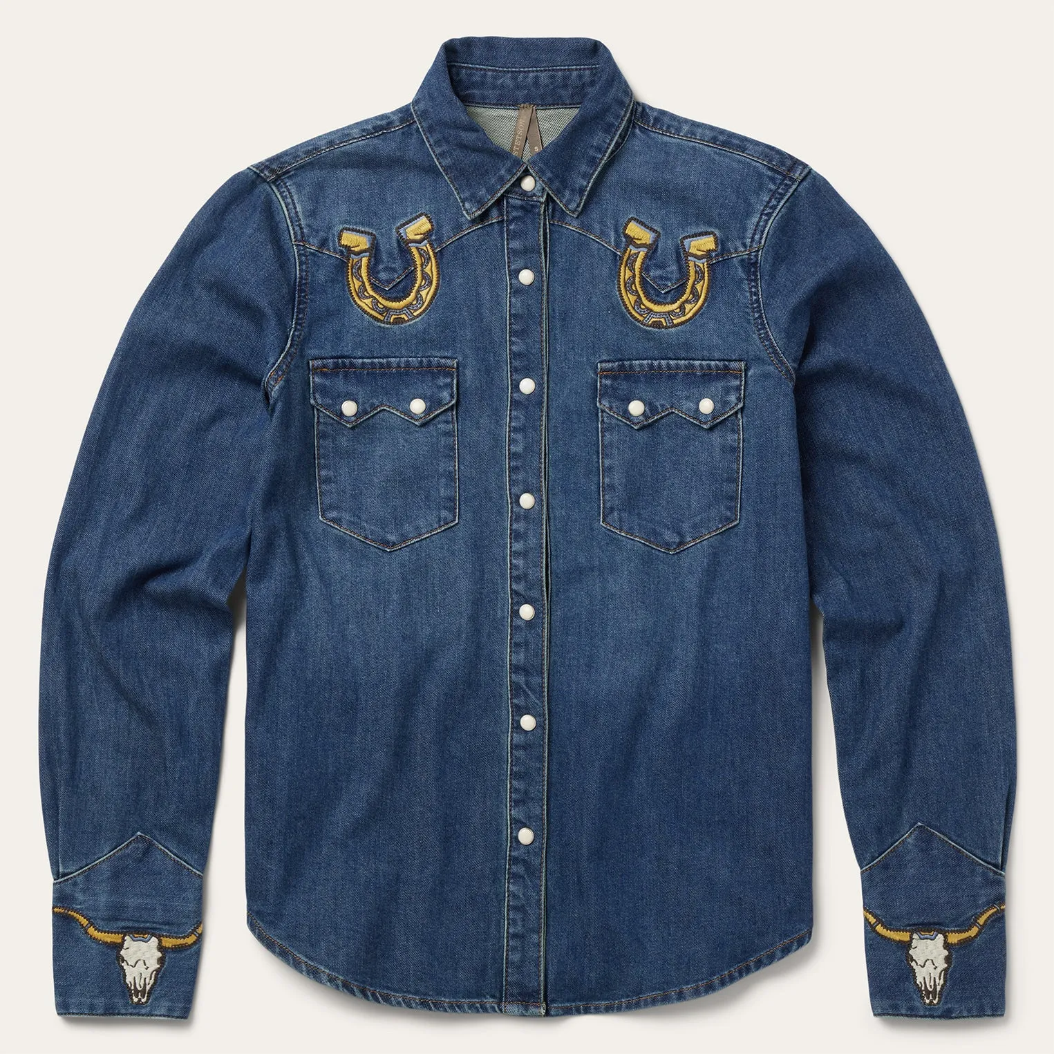 Embroidered Dark Denim Western Shirt -STETSON