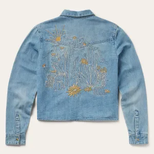 Embroidered Denim Cropped Shirt -STETSON