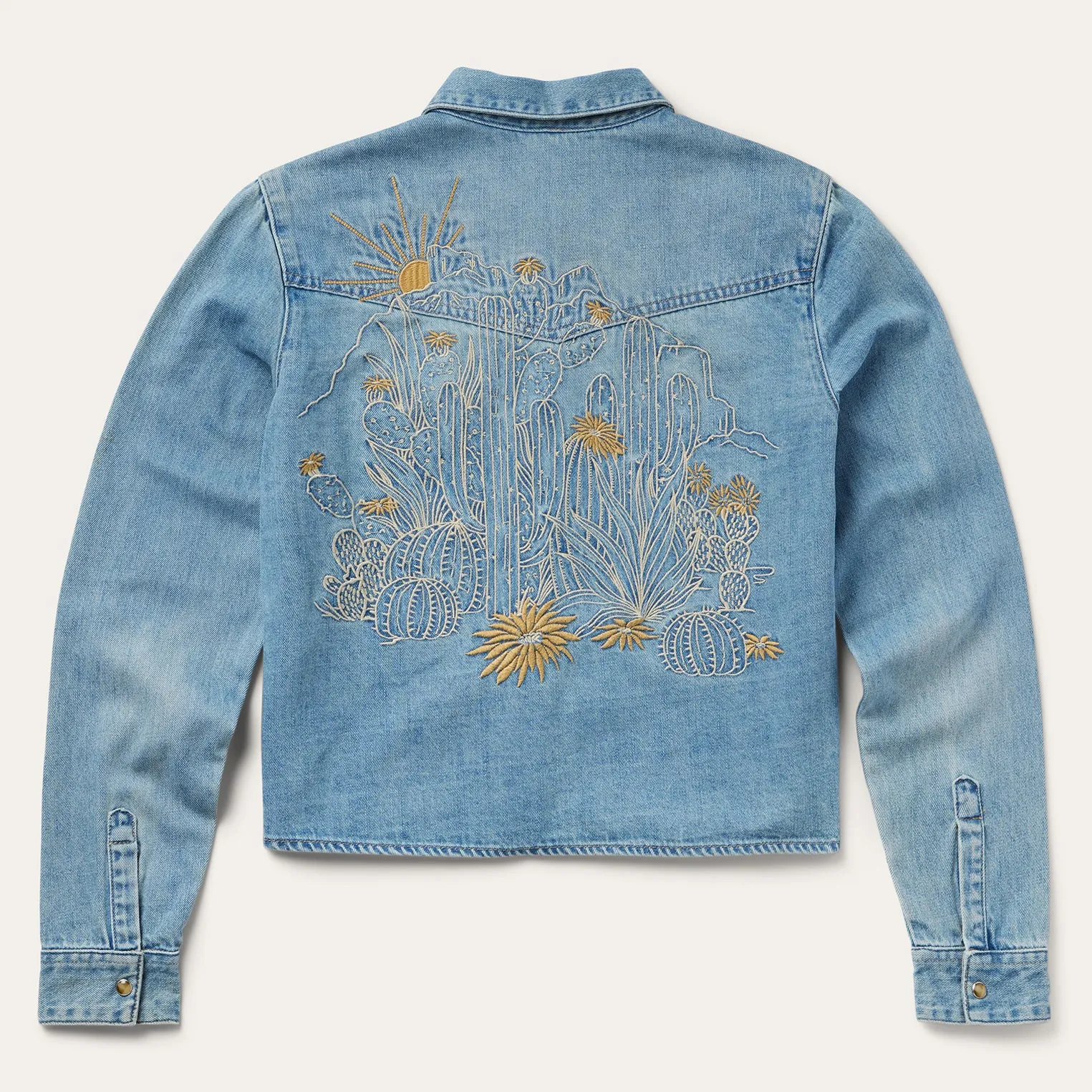 Embroidered Denim Cropped Shirt -STETSON