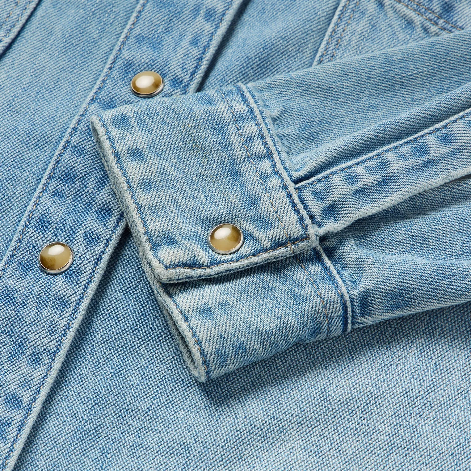 Embroidered Denim Cropped Shirt -STETSON