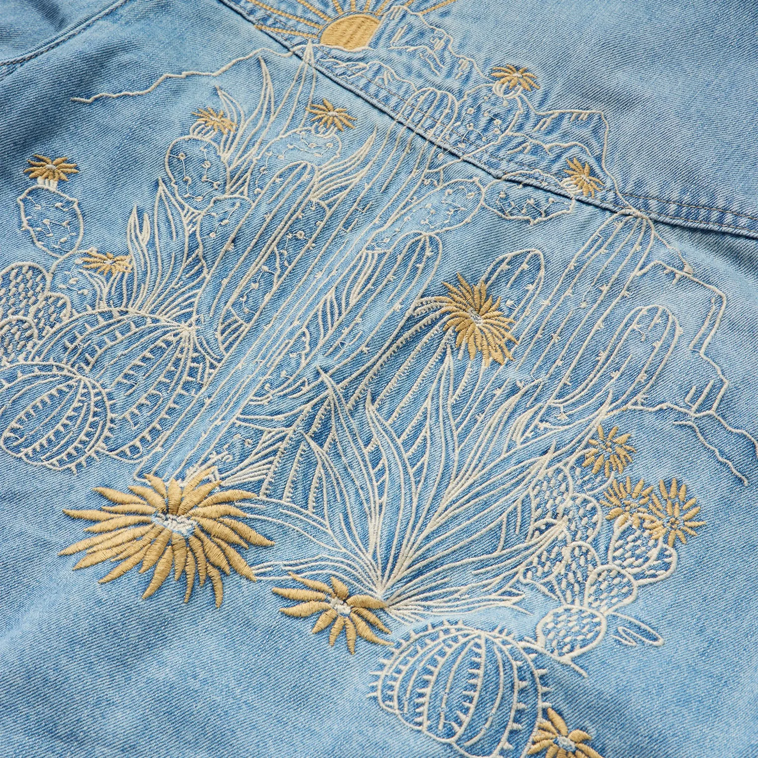 Embroidered Denim Cropped Shirt -STETSON