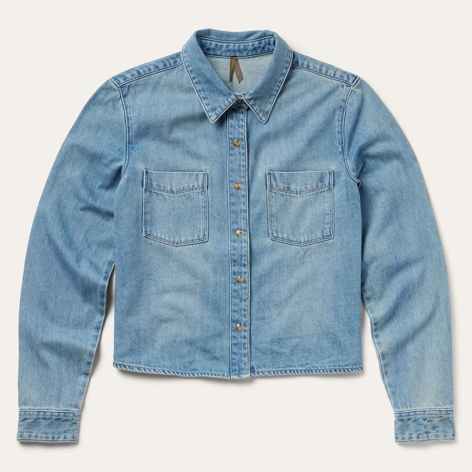 Embroidered Denim Cropped Shirt -STETSON