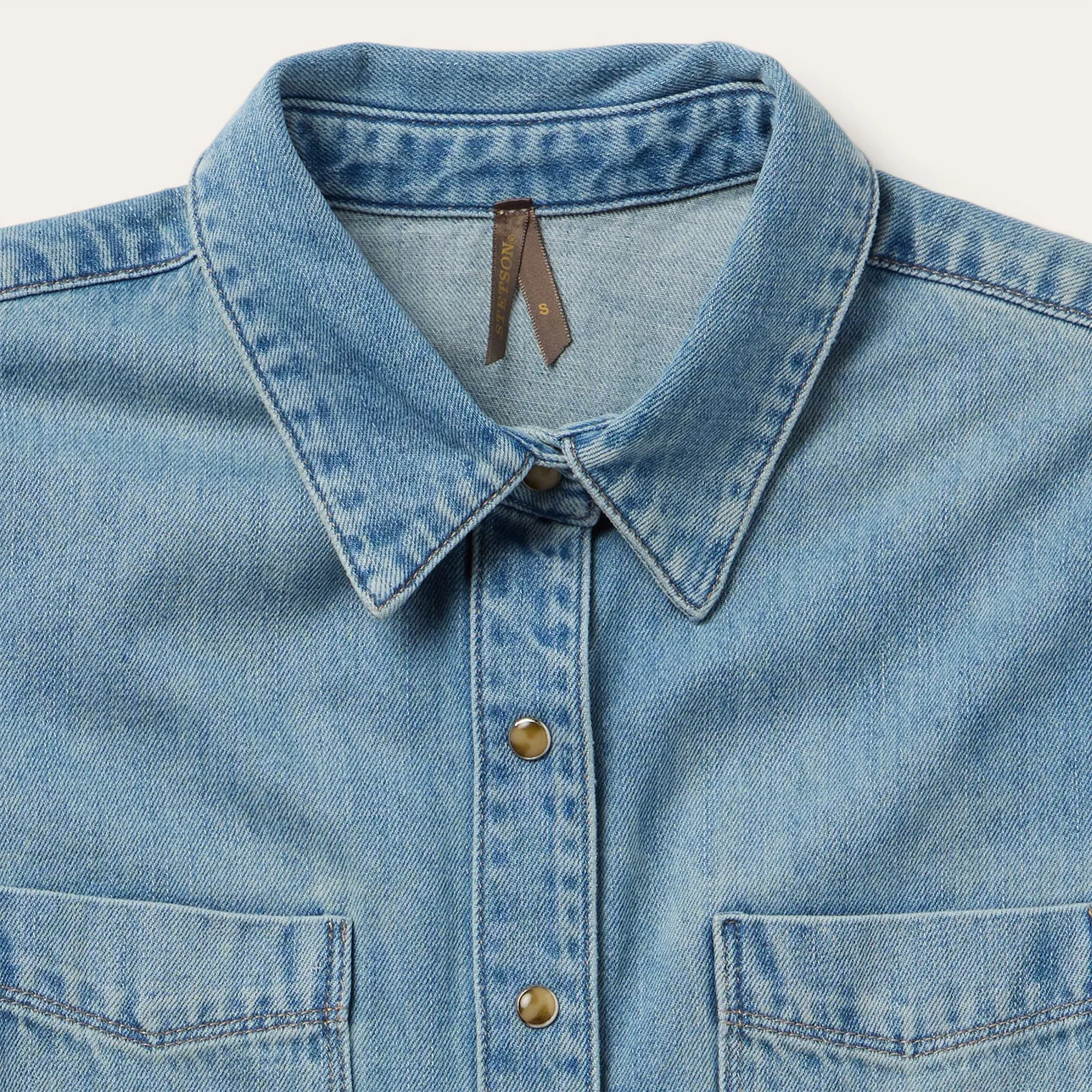 Embroidered Denim Cropped Shirt -STETSON