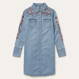 Embroidered Denim Shirt Dress -STETSON