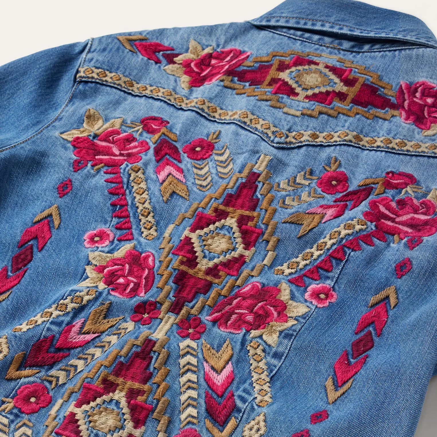 Embroidered Denim Shirt Dress -STETSON