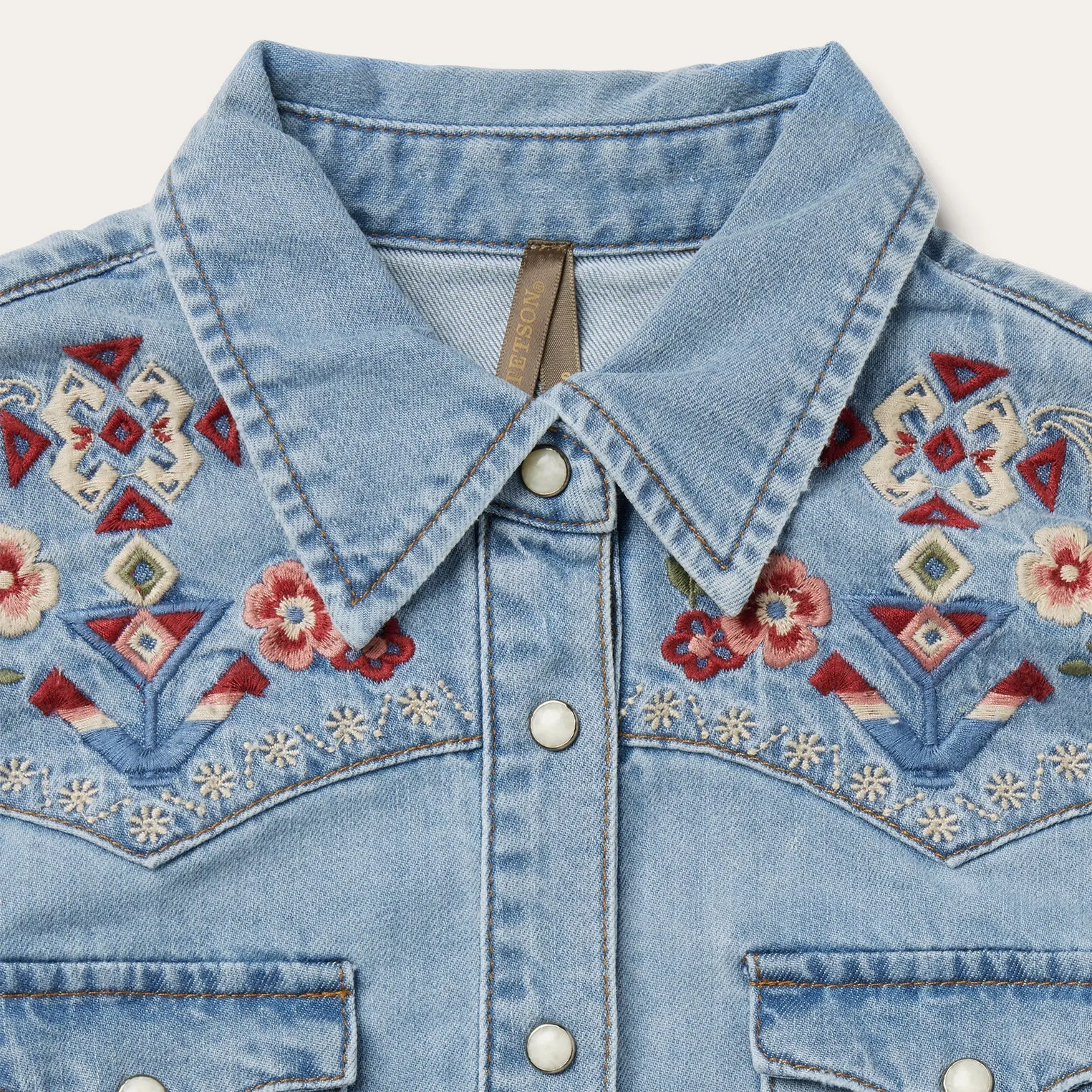 Embroidered Denim Shirt Dress -STETSON