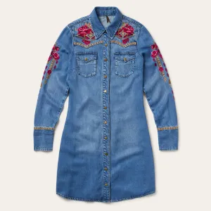 Embroidered Denim Shirt Dress -STETSON