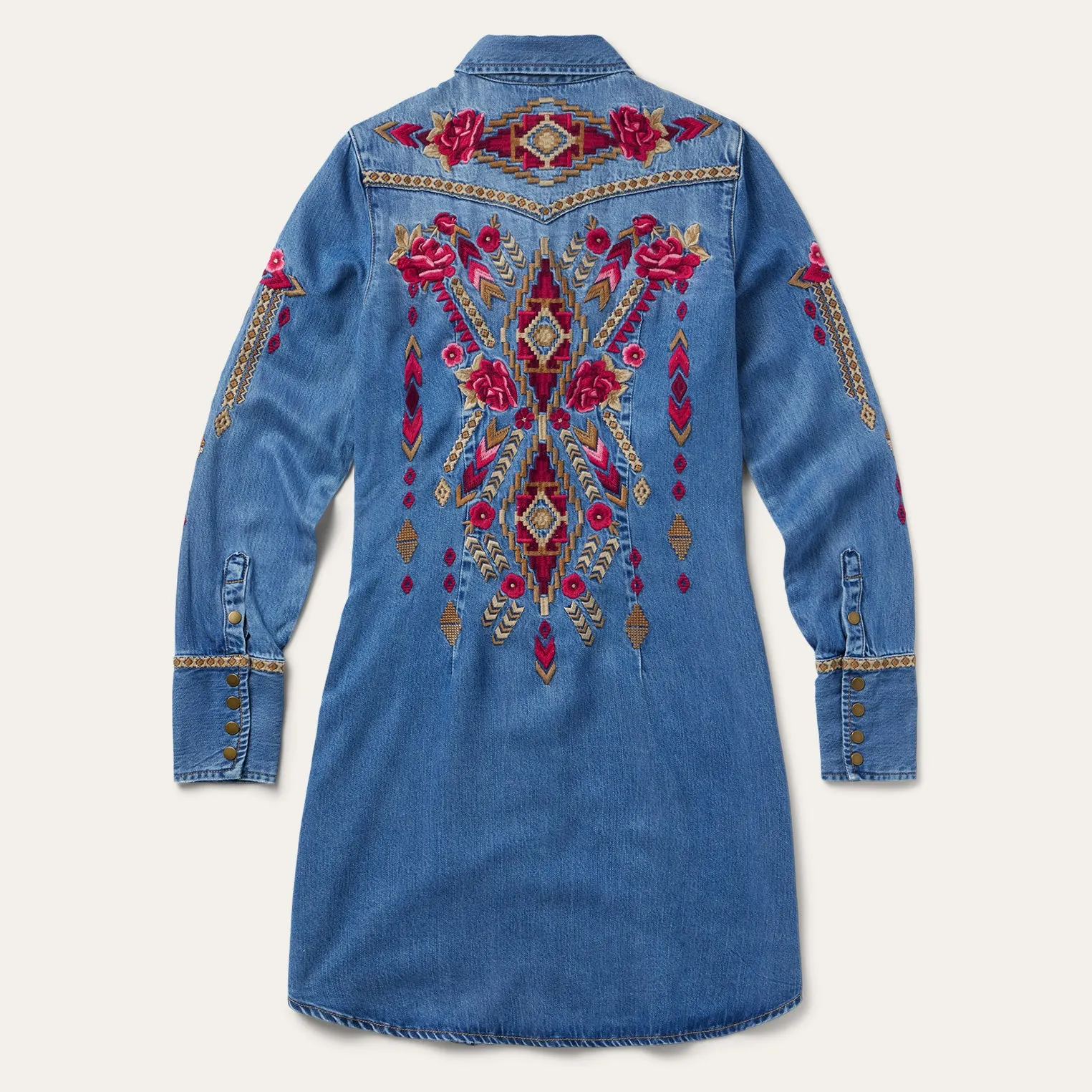 Embroidered Denim Shirt Dress -STETSON