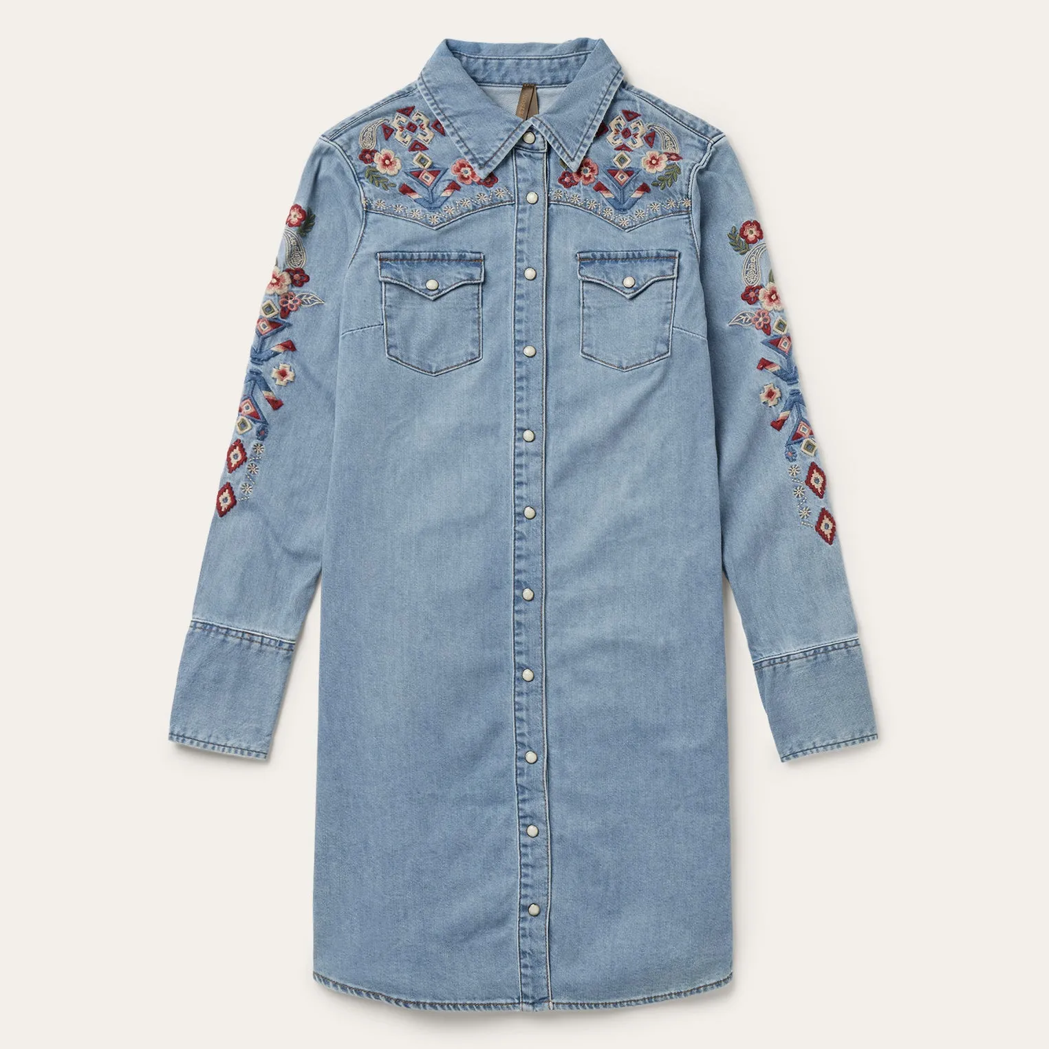Embroidered Denim Shirt Dress -STETSON