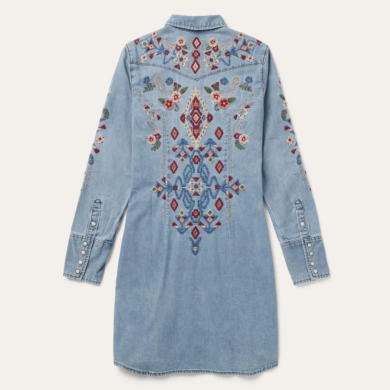 Embroidered Denim Shirt Dress -STETSON