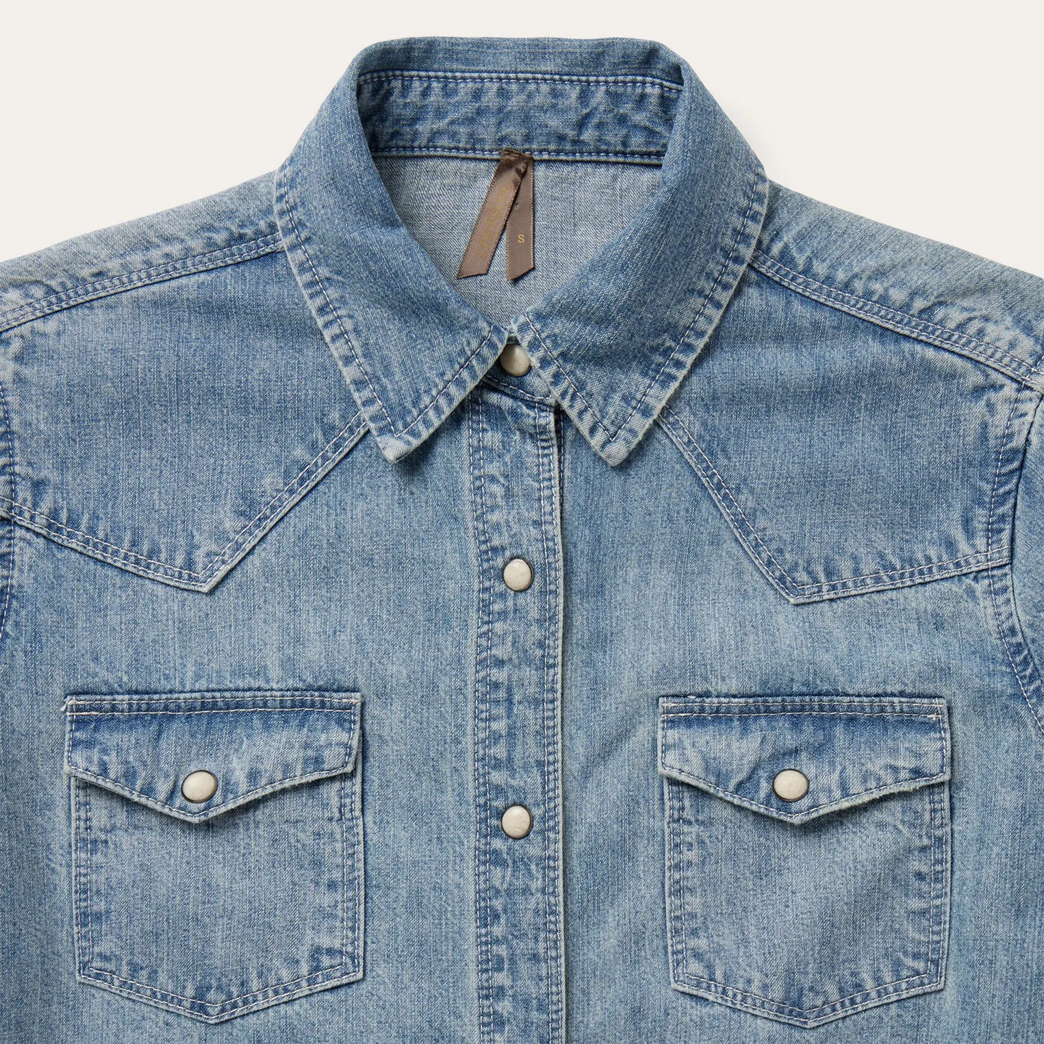 Embroidered Light Denim Shirt -STETSON