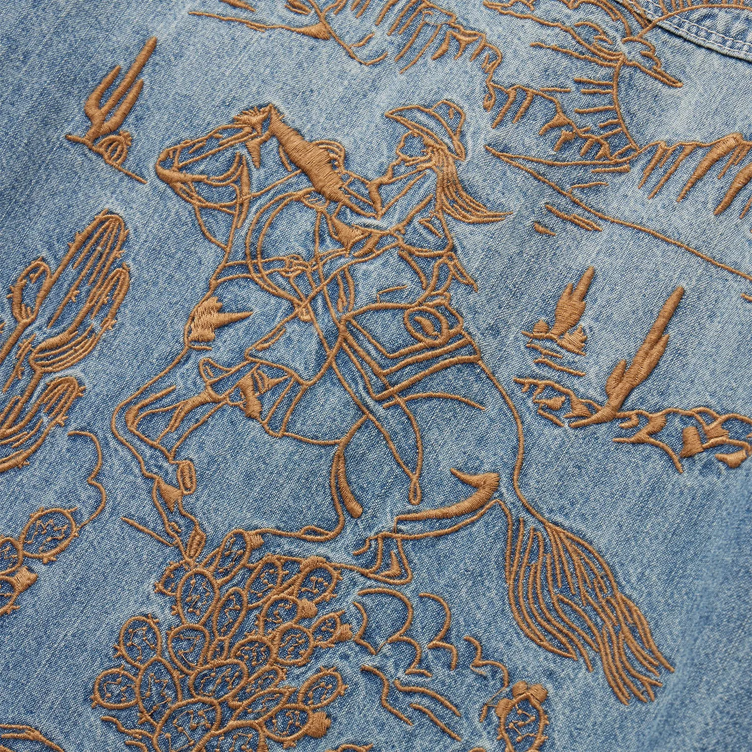 Embroidered Light Denim Shirt -STETSON