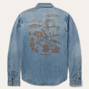 Embroidered Light Denim Shirt -STETSON