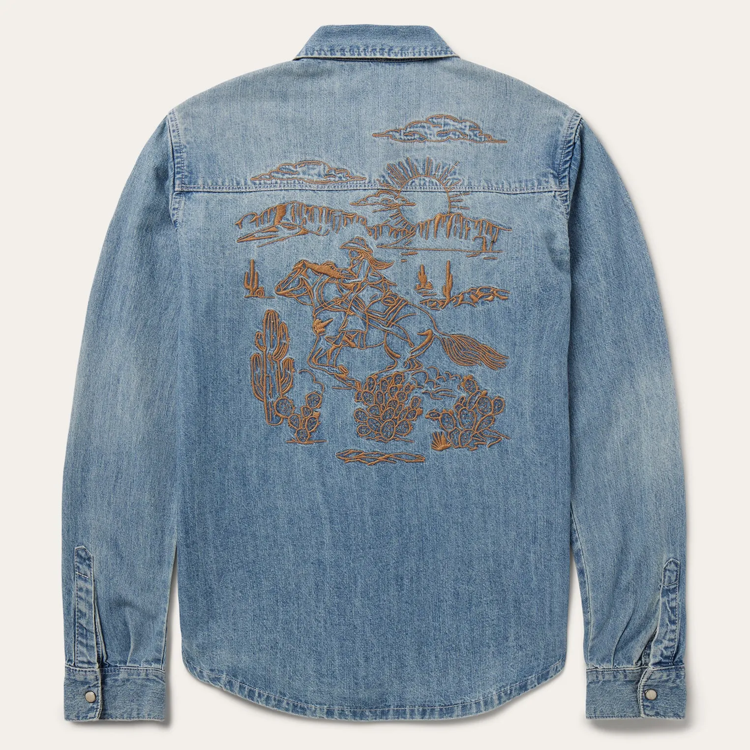 Embroidered Light Denim Shirt -STETSON
