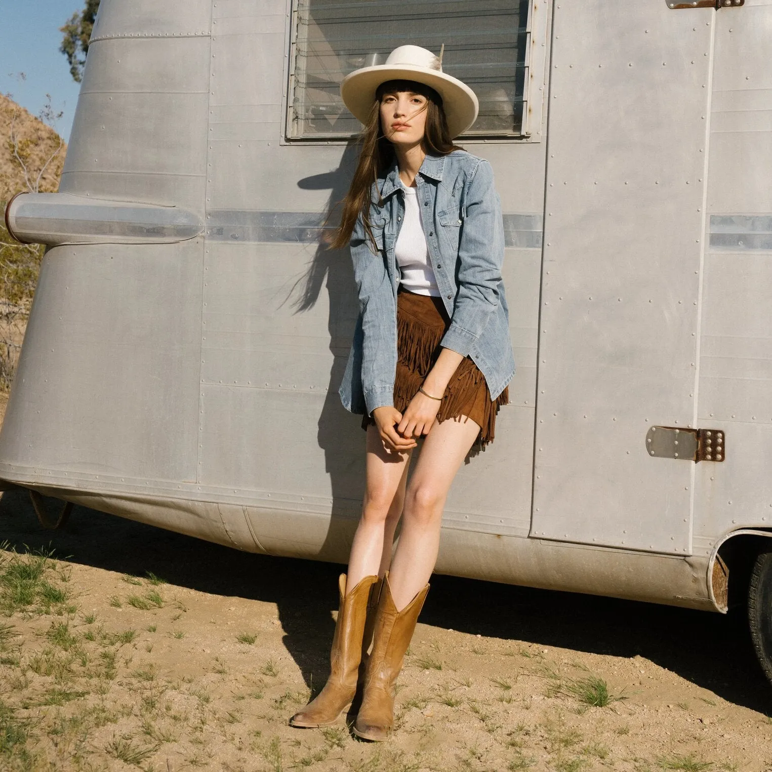 Embroidered Light Denim Shirt -STETSON
