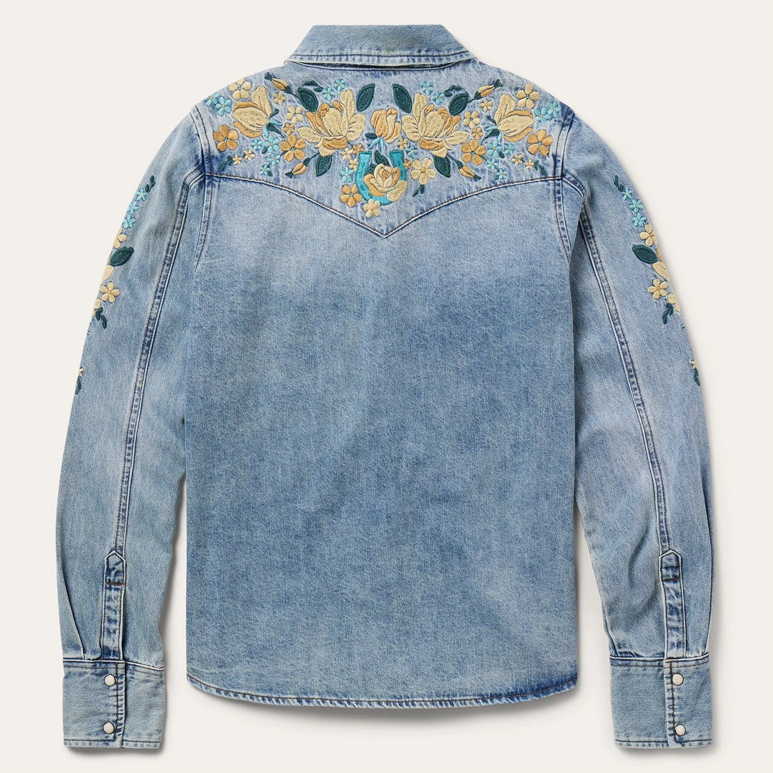 Embroidered Loose Fit Denim Shirt -STETSON