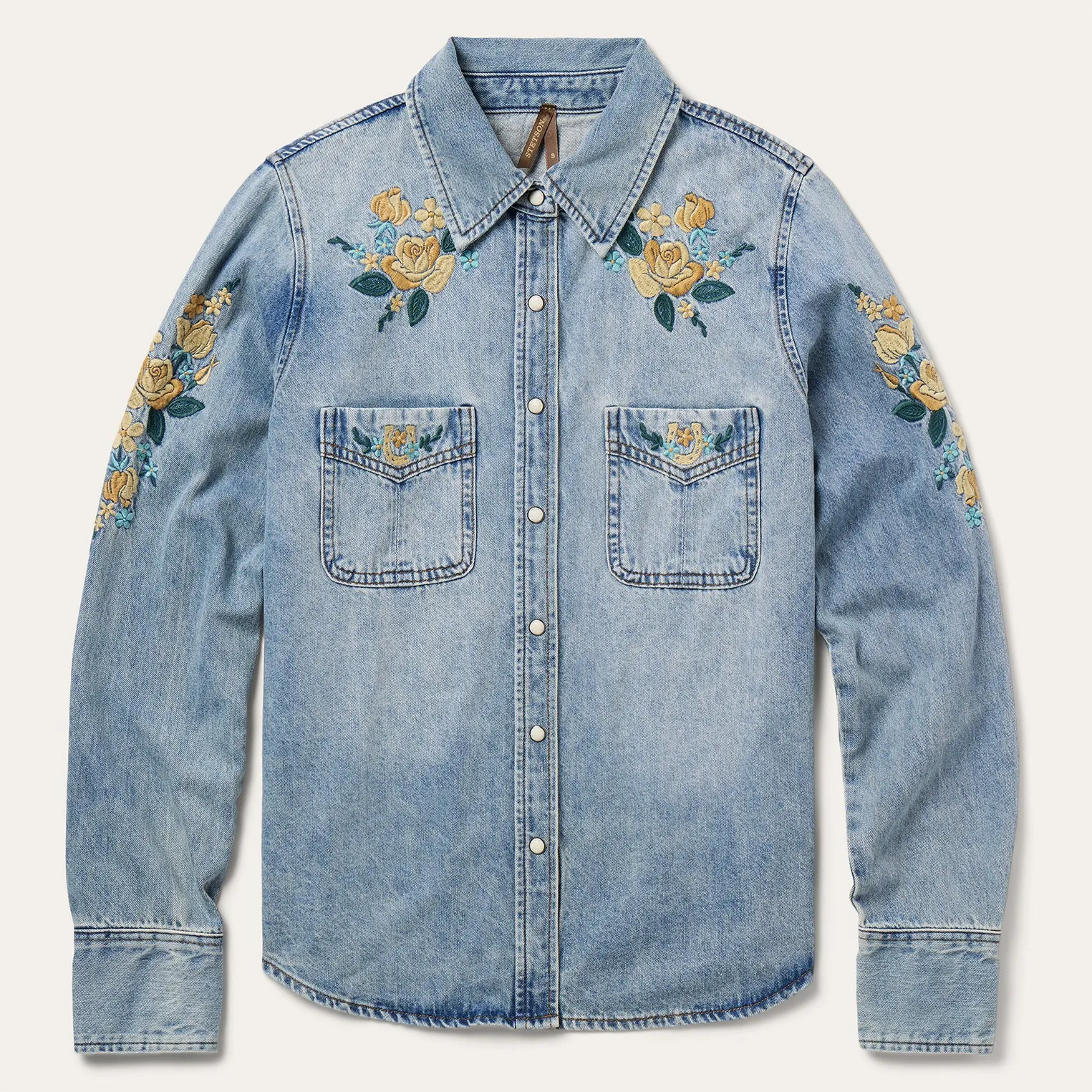 Embroidered Loose Fit Denim Shirt -STETSON