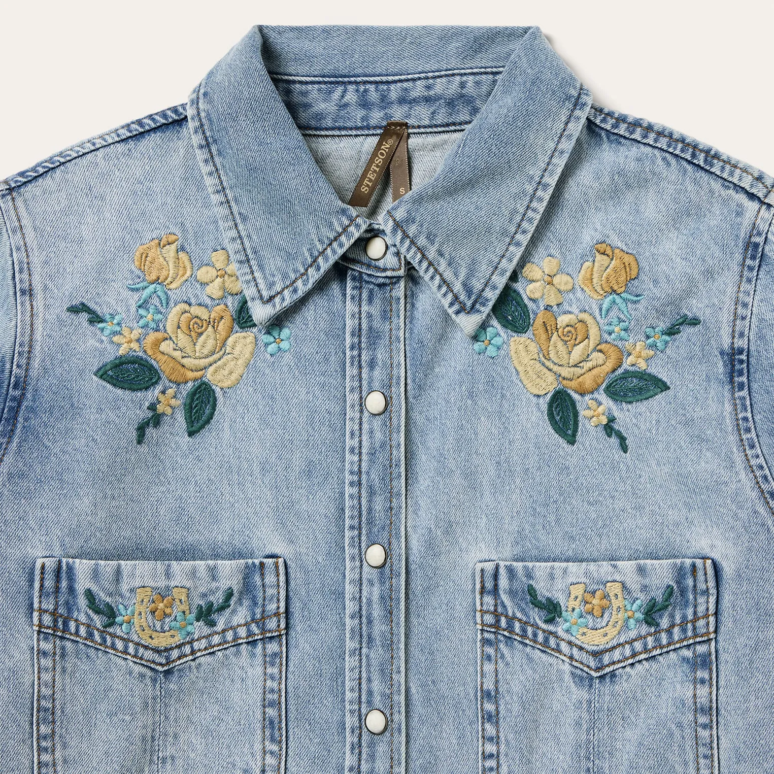 Embroidered Loose Fit Denim Shirt -STETSON