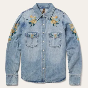 Embroidered Loose Fit Denim Shirt -STETSON
