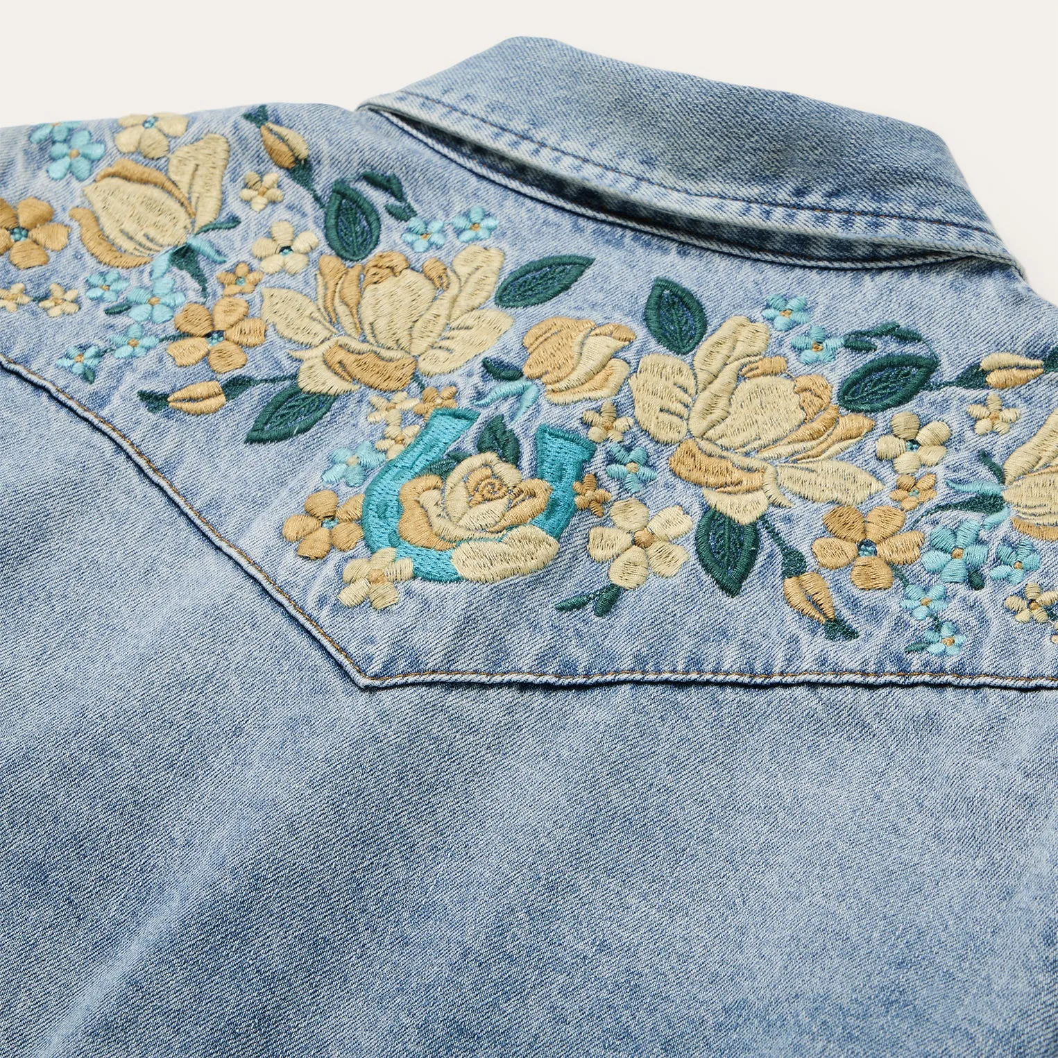 Embroidered Loose Fit Denim Shirt -STETSON