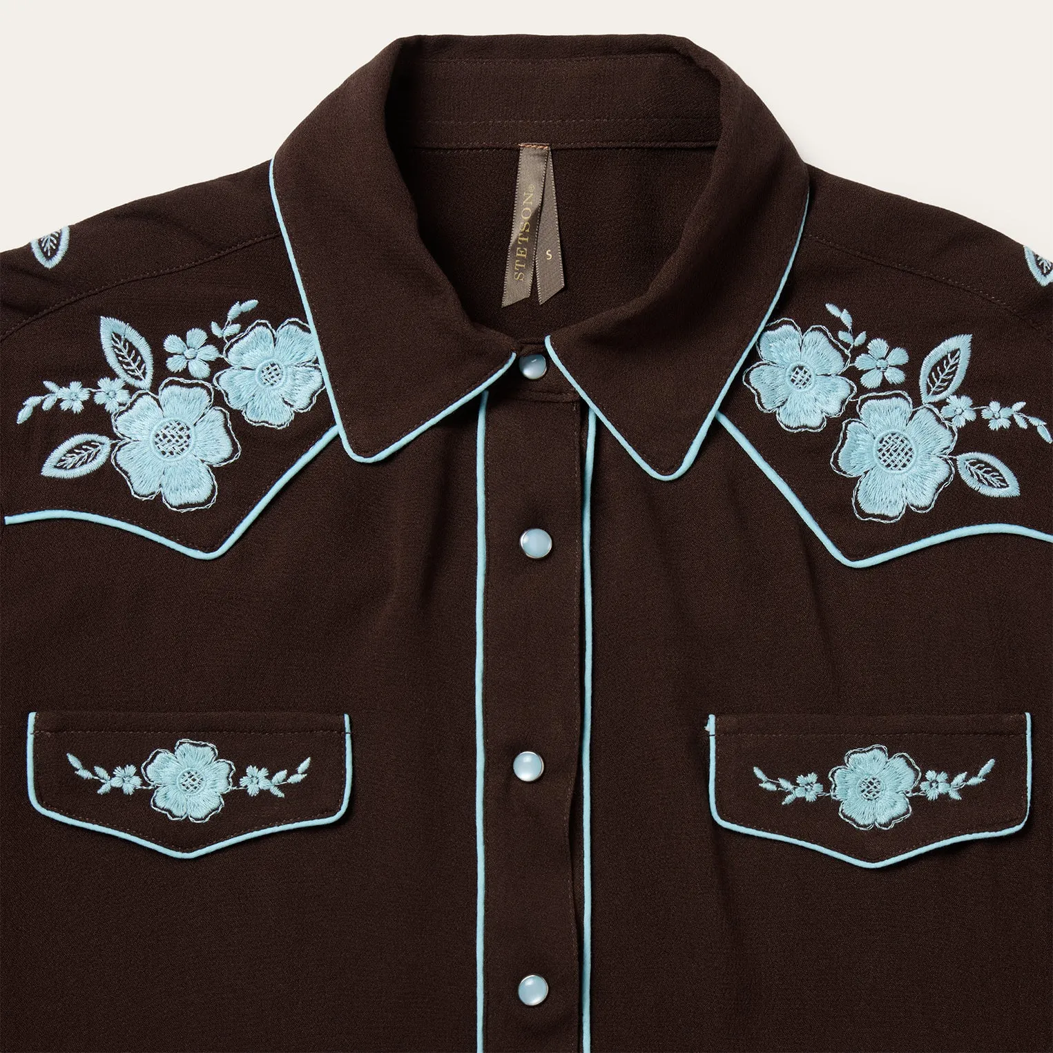 Embroidered Retro Western Shirt -STETSON