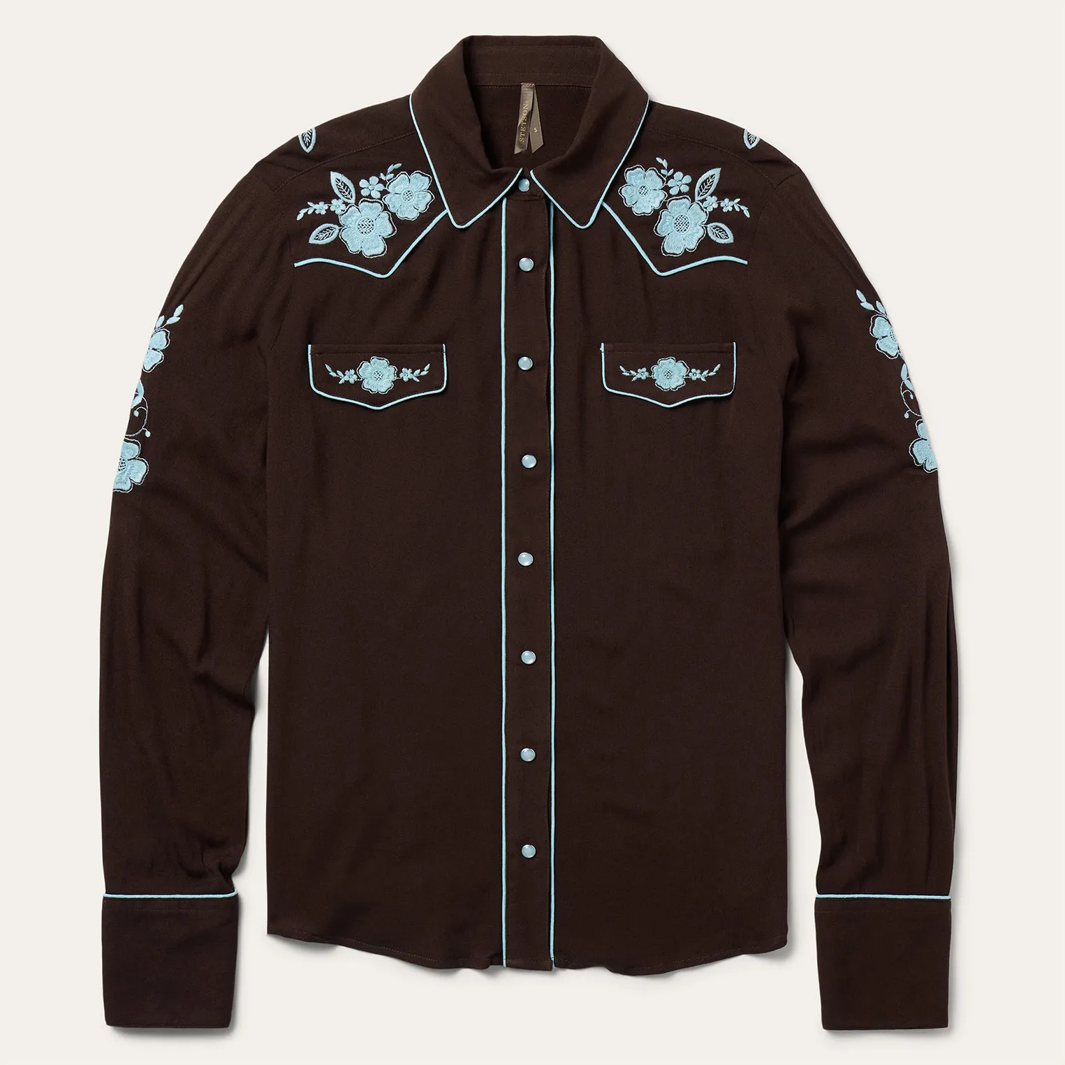 Embroidered Retro Western Shirt -STETSON